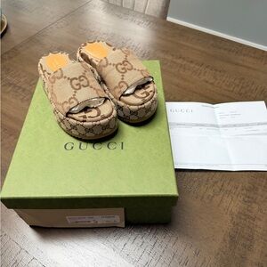 Authentic Gucci platform slide sandal
